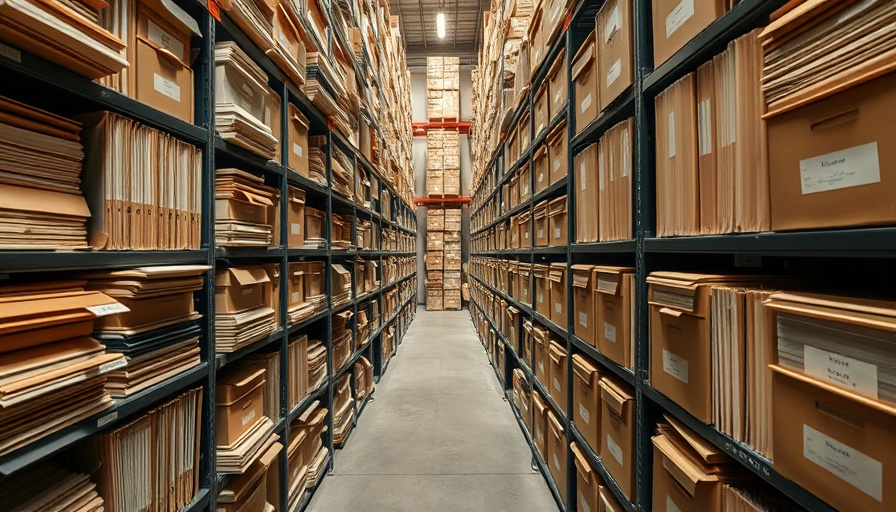 Organized archive shelves symbolizing mindfulness and stress reduction