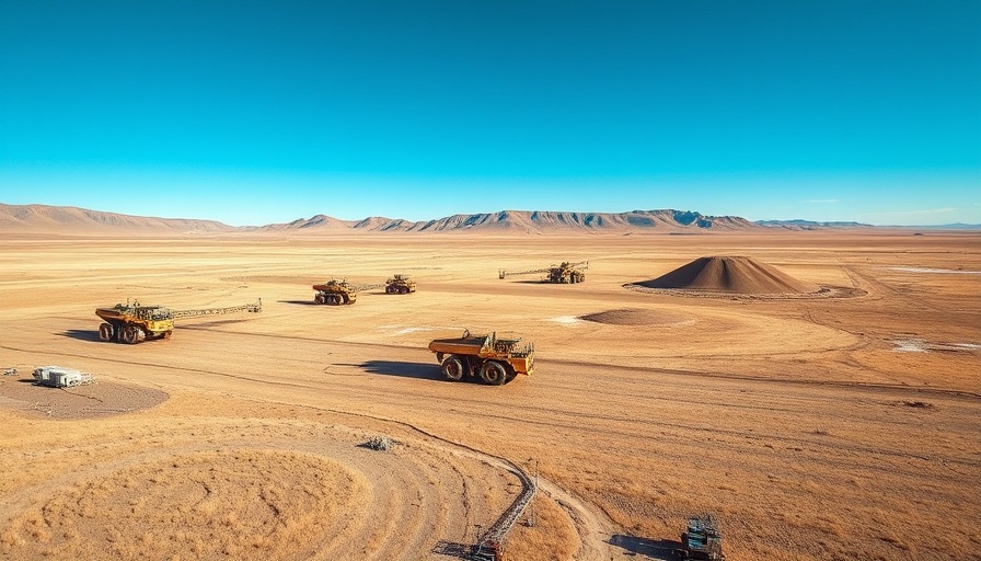 Barloworld's strong performance in Mongolia depicted through mining equipment in vast steppe.
