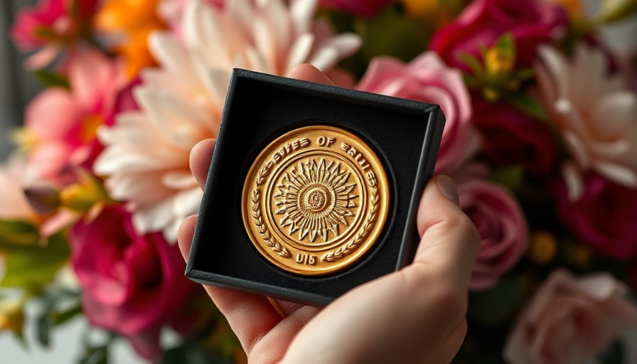 Al Sumait Prize for African Development medal with floral background.