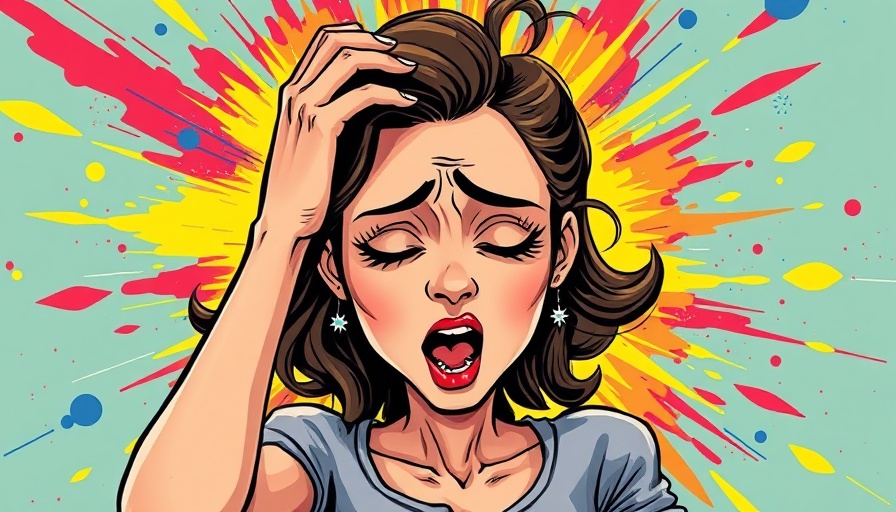 Colorful illustration of a woman depicting anxiety and mental health awareness.