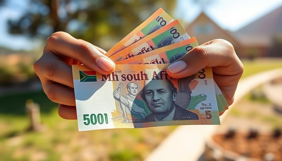 Hands holding South African Rand under sunlight, Government of National Unity finance concept.