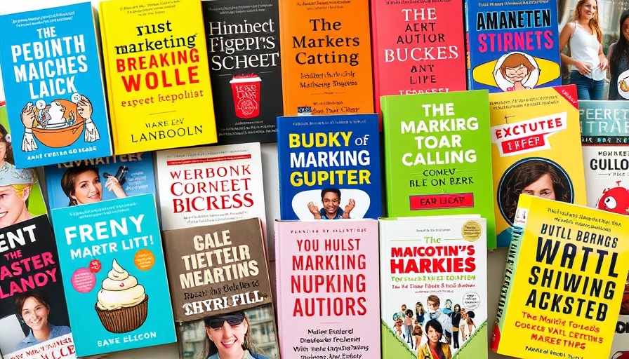 Selection of must-read marketing books by women with colorful covers.