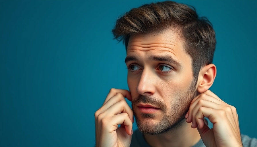 Man dealing with guilt from intrusive thoughts, contemplative.