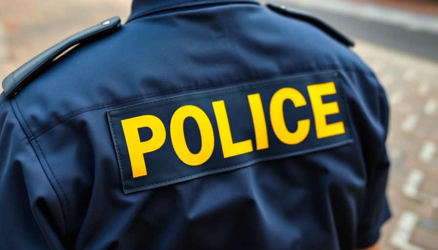 Police uniform close-up during daylight in South Africa.