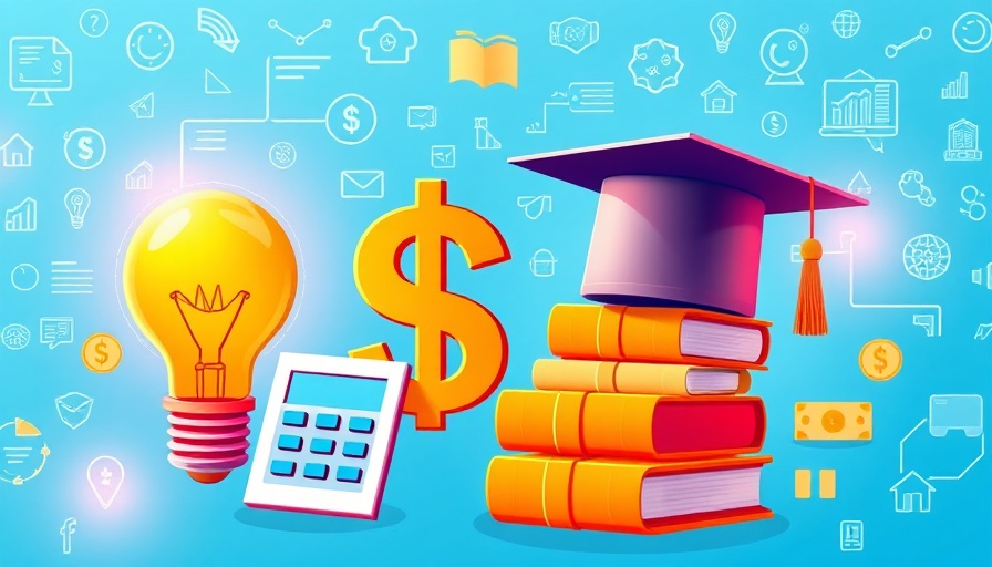 Graphic for financial literacy competition with bright icons