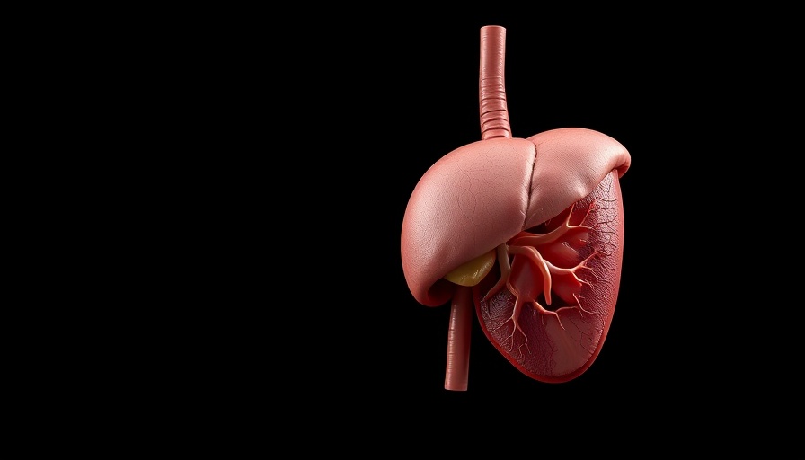 Anatomical human liver illustration highlighting signs of fatty liver disease.