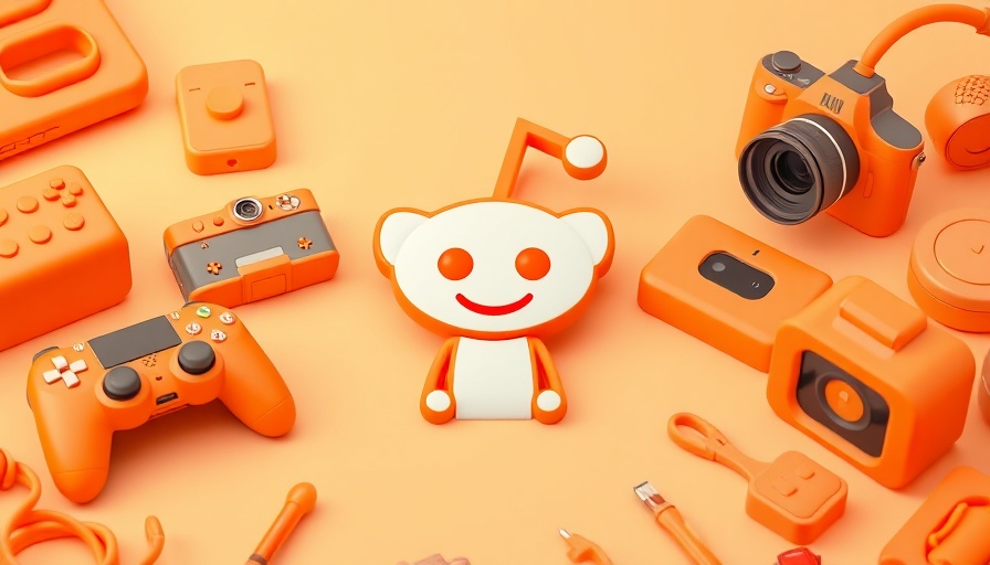 Playful 3D objects with Reddit logo, SEO adjacent concept.