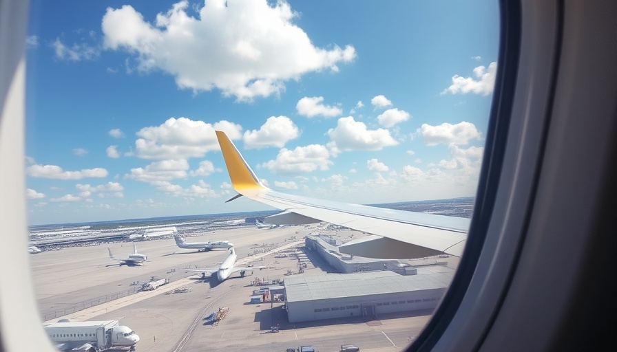 Airplane window view at airport, ACSA forensic probe procurement irregularities.