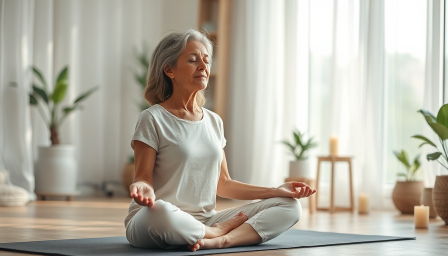 Calm woman meditating indoors, mindfulness techniques setting.