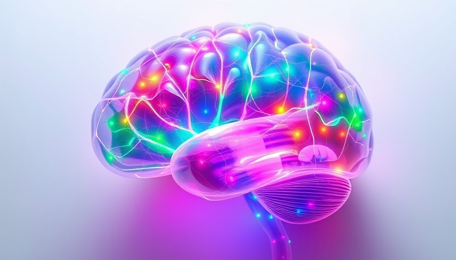 Depiction of brain structure affected by major depression with glowing neural pathways.