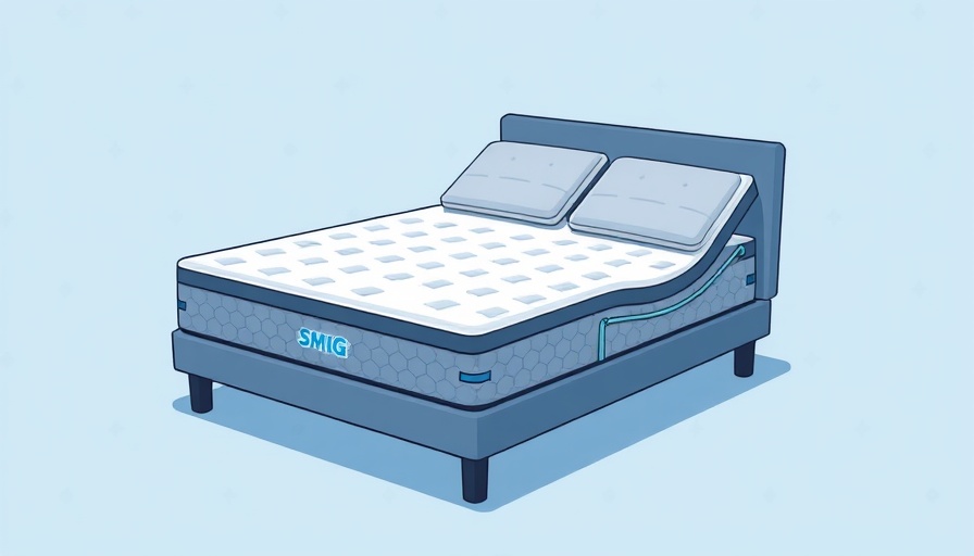 Illustrative split king mattress showing adjustable feature, cartoon style