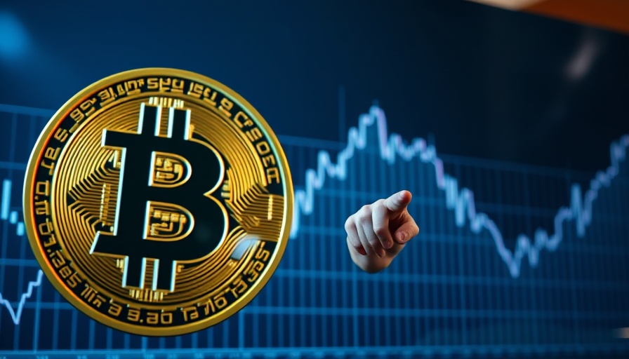 Bitcoin bullish momentum symbol with rising chart behind.