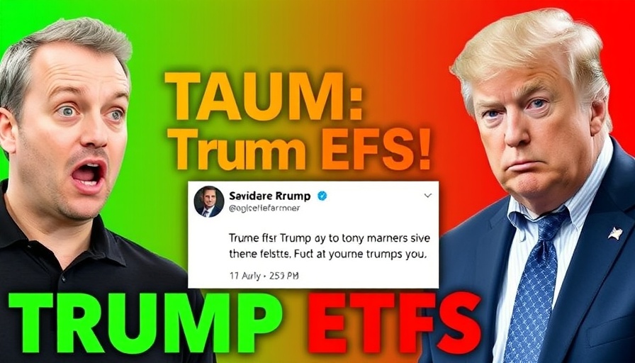 Crypto ETFs promotional image with two men and tweet.