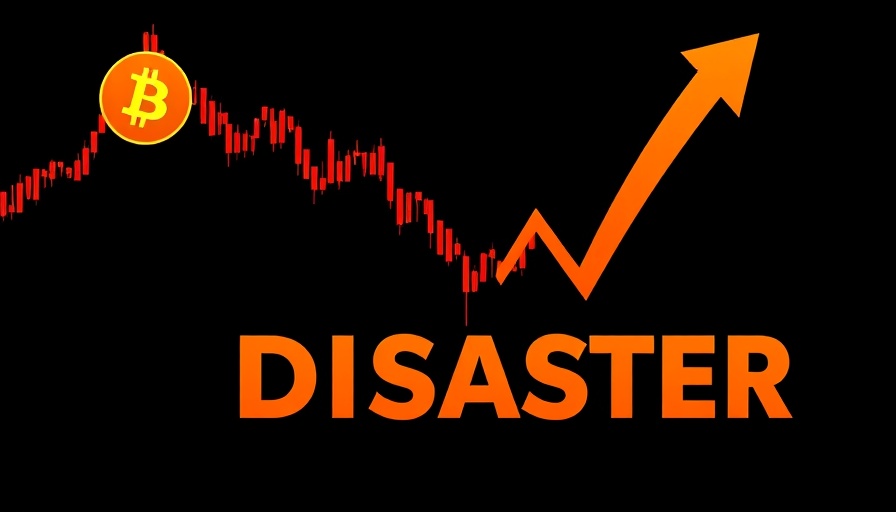 Bitcoin price movements with sharp decline chart and disaster text.