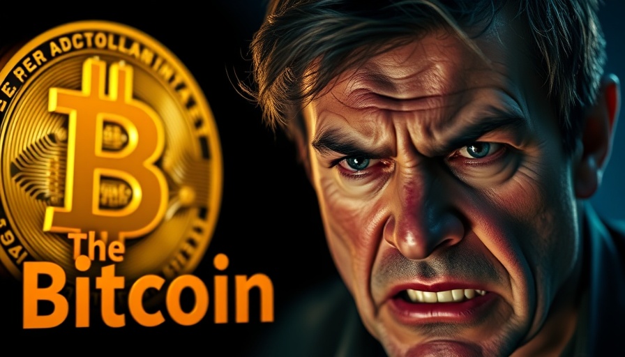 Bitcoin market analysis tension in close-up with bold text and dramatic expression.