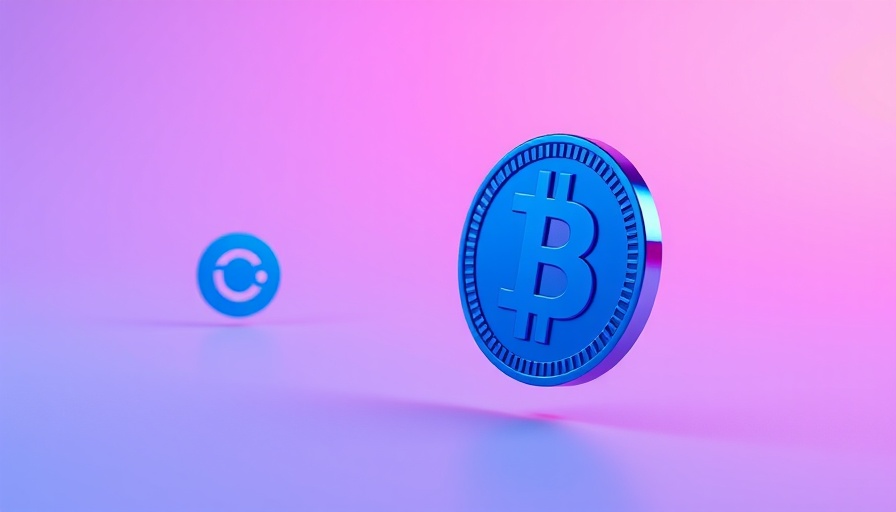 3D blue cERC20 token with logos of circle and inco, digital concept.