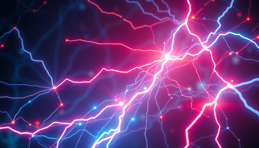 Futuristic digital network illustration of the Lightning Network.