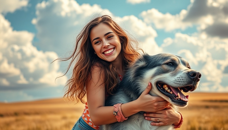 Pet therapy for anxiety: woman and dog in serene embrace.