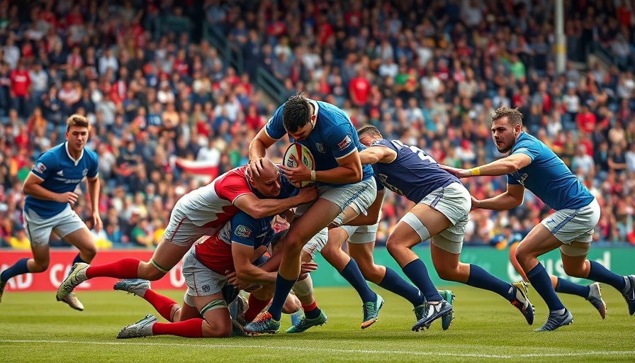 Intense rugby action showcases Sharks handling errors.