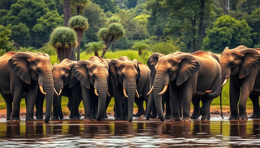 Elephant relocation from Malawi to Zambia at a waterhole.