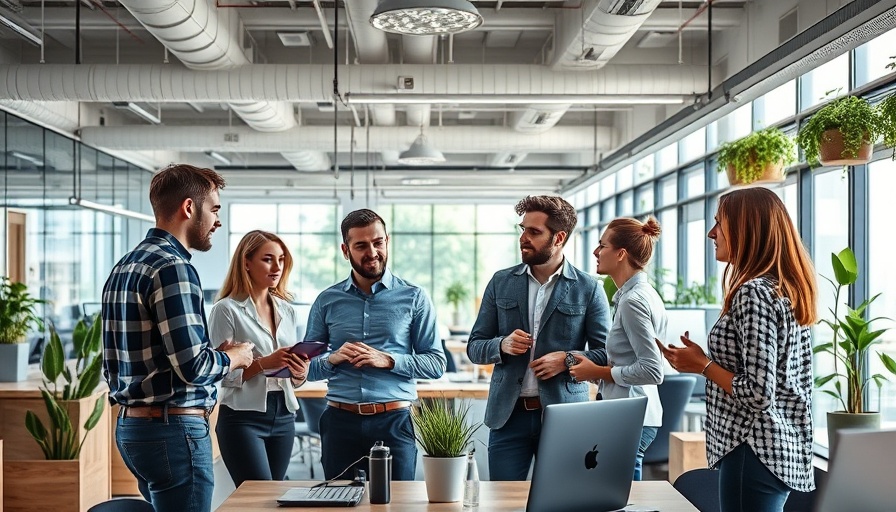 Professionals collaborating in modern office, becoming well-rounded marketers.