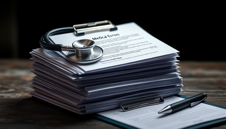 Medical Errors in Pediatric Care concept, featuring medical files and error document.