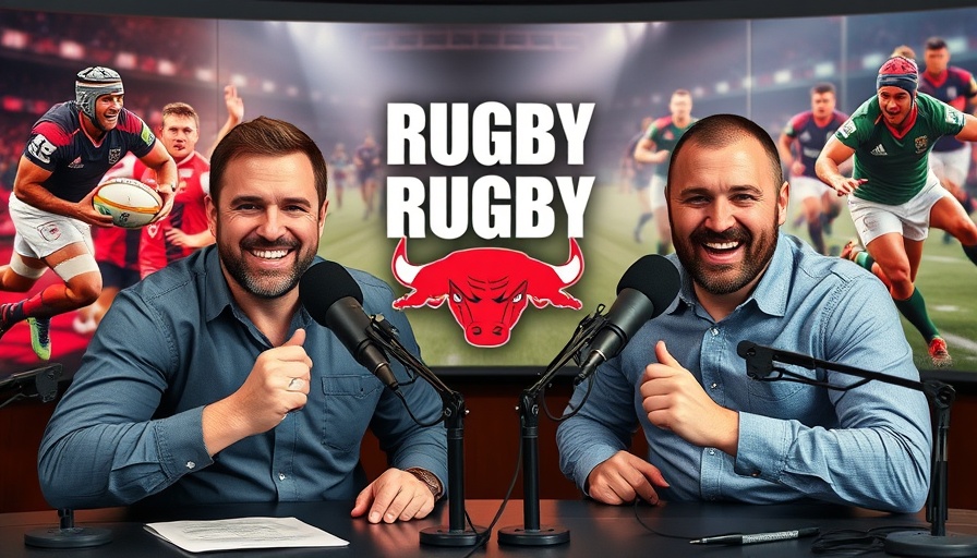 Bulls Rugby Resurgence podcast with lively hosts and action scenes.