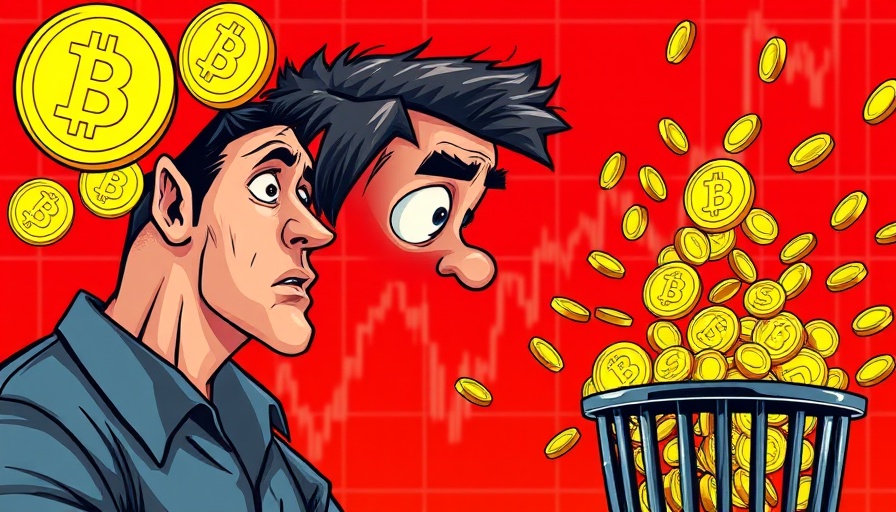 Concerned man, cryptocurrencies like Bitcoin, impermanent loss in DeFi warning.
