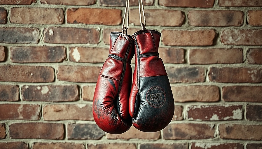Vintage boxing gloves evoke history of Kevin Lerena WBC title defense.