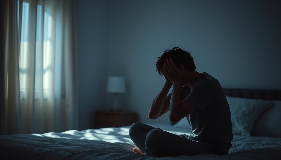 Silhouette showing anxiety disorders in a dimly lit bedroom.
