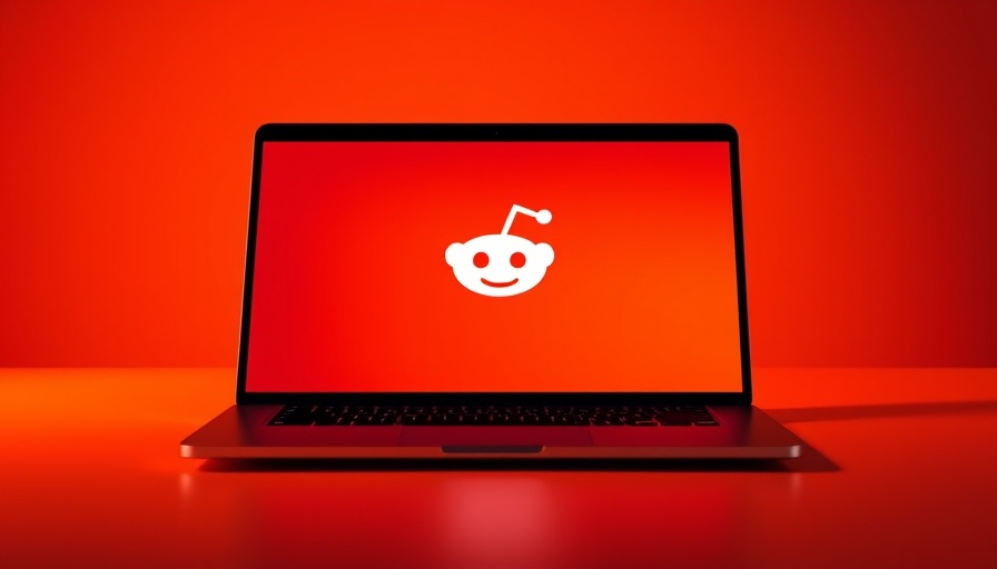 Laptop displaying Reddit logo in vibrant setting for ad setup.