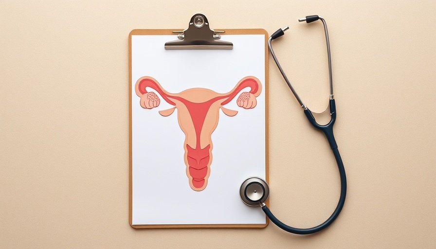 Clipboard with female reproductive system cutout and stethoscope, reproductive health services.