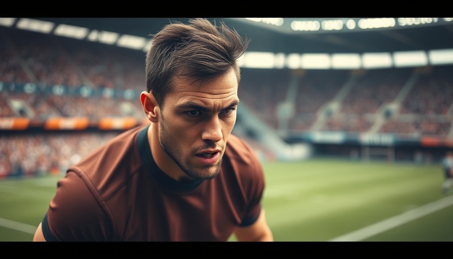Rugby player focused in action during set-piece battle rugby match