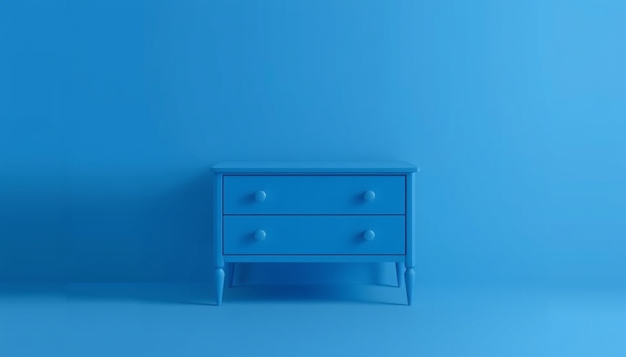 Minimalistic blue nightstand for choosing a nightstand for sleep quality.