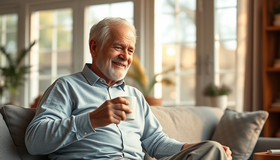 Older man enjoying peaceful morning routine, morning habits of thriving seniors.