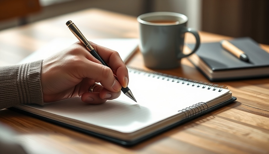 Casual shot of a person writing, focused, in a cozy setting.