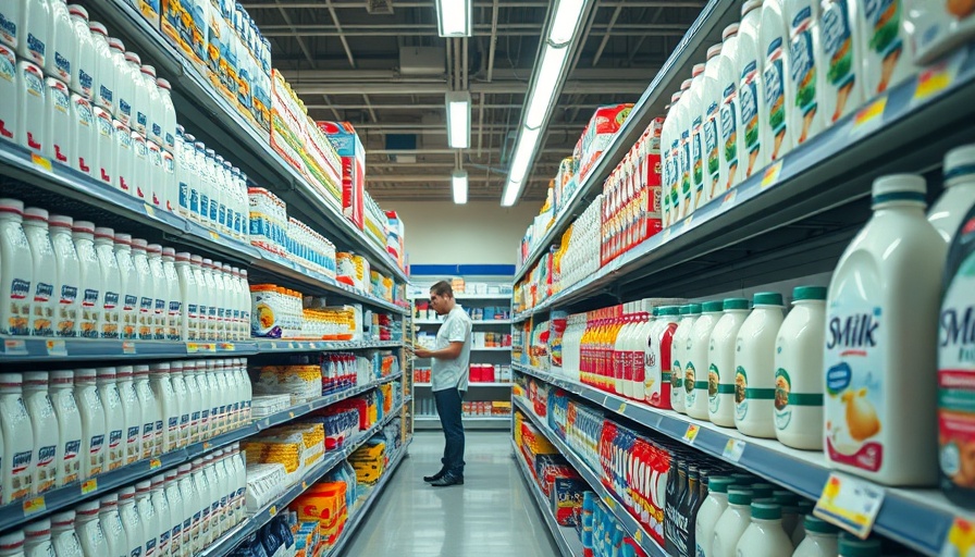 Supermarket aisle with milk products illustrating Danone's presence in Algeria and Morocco
