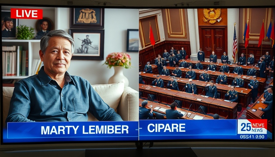 Government of National Unity (GNU) news broadcast with military personnel.