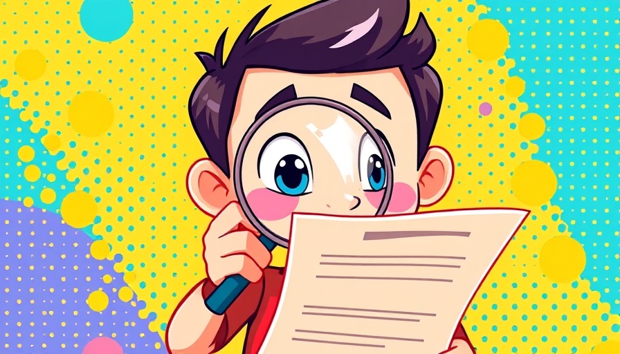 Guide on how to find a competitor's keywords with cartoon figure and illustration.