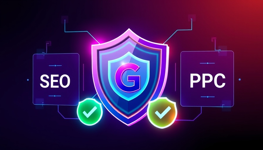 Illustration of website security with SEO and PPC elements.