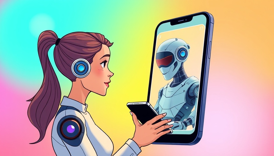 AI in digital marketing visualization with woman and chatbot.