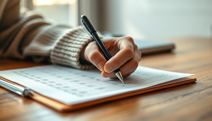 Person writing on paper with pen in soft light