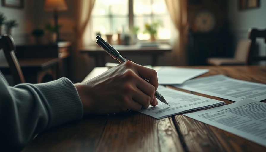 Writing notes on a wooden table in a cozy setting.