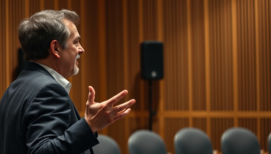 Speaker in podcast studio discussing marketing strategy.