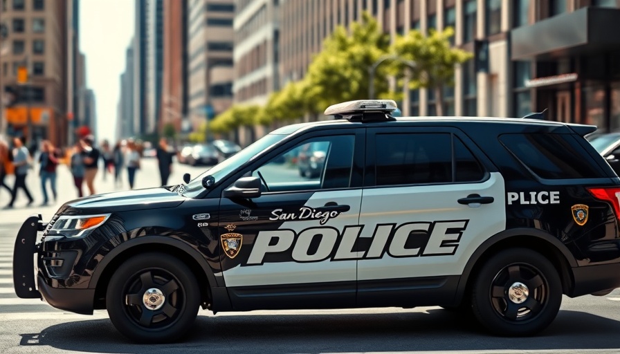 Police SUV in an urban area during daytime.
