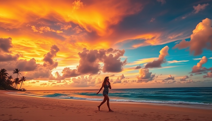 Photography Tips for Travelers in the Maldives: Capturing sunset over a vibrant beach.