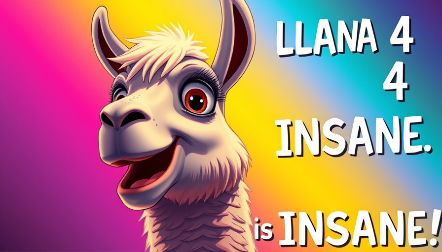Colorful illustration of expressive llama and person with vibrant background, Llama 4 Update AI Technology.