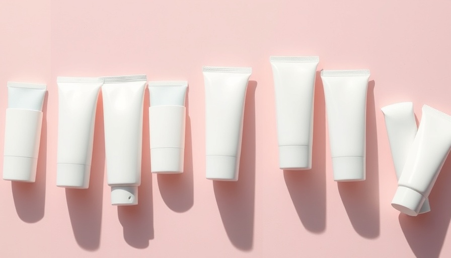 Snail Mucin products in white tubes neatly arranged on pink background.
