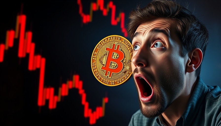 Bitcoin recent drop depicted with a dramatic financial chart.