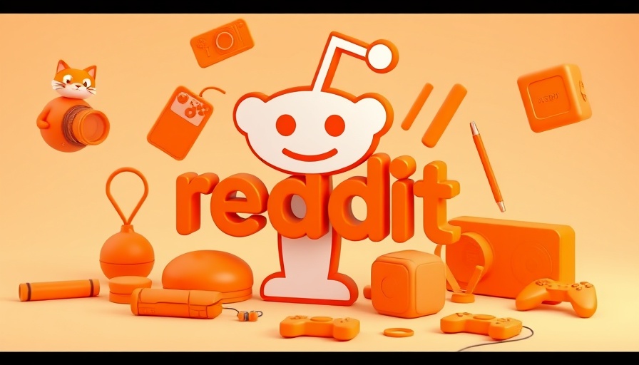 3D Reddit logo with orange objects, learning SEO for service business